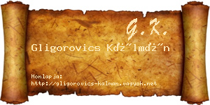 Gligorovics Kálmán névjegykártya